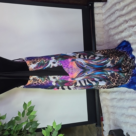 VENUS Exotic Print Maxi Dress - Purple, Blue, Brown - Picture 4 of 4